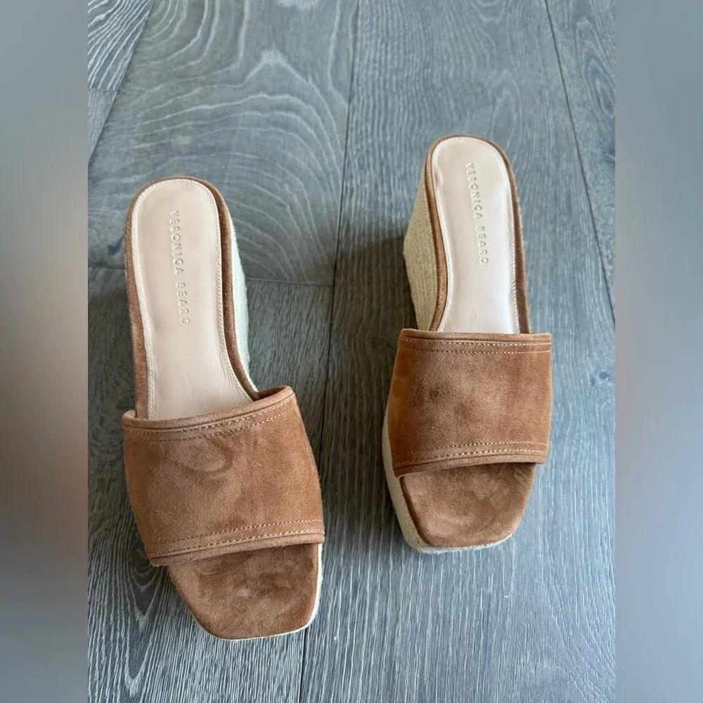Veronica Beard  Gable Espadrille Platform Wedge Sandal Size 9.5